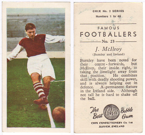 Burnley Fc - Jimmy Mcilroy Card